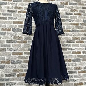 Miusol Elegant  Navy Lace Midi Dress, Size M, like New.